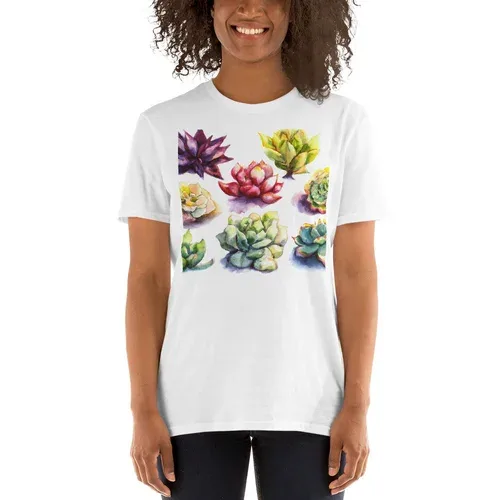 Sunlit Succulents - Unisex Soft White T copy